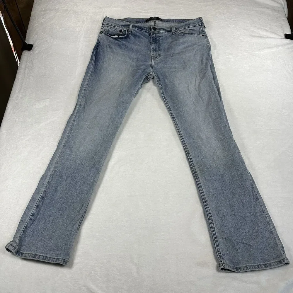 Hollister Epic Flex Boot Jeans Mens 36x30 Light Blue Bootcut Stretch‎ Denim